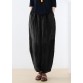 Plus Size Black Pockets Linen Harem Pants Summer