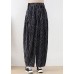 Plus Size Black Grey Elastic Waist Pockets Cotton Harem Pants Spring