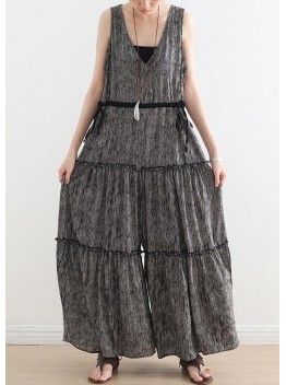 Summer Casual Multi-Layer V-neck Strap Pants With Jumpsuits
