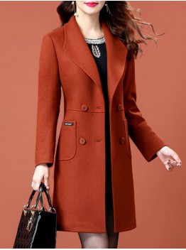 Loose fitting Korean suit collar alpaca wool jacket HF2320-02-01
