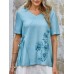 Cotton linen shirt women's short sleeved belly covering linen small shirt HF2409-03-01