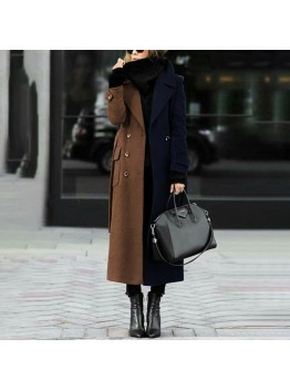 Two tone fashionable double-sided cashmere coat HF2809-03-03