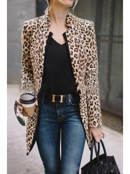 Luxurious high-end leopard print jacket HF1920-04-02