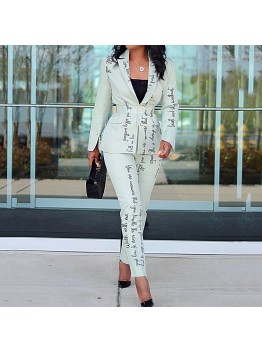 Letter Retro Simple Tight Trendy Suit Set HF3420-02-03
