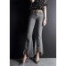 Fashion Light Blue Asymmetrical Pockets Cotton Denim Flare Pants Summer