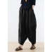 Plus Size Black Pockets Linen Harem Pants Summer