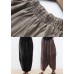 Apricot Baggy Linen Lantern Pants Patchwork Wrinkled Summer