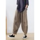 Apricot Baggy Linen Lantern Pants Patchwork Wrinkled Summer