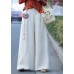 Unique Red wrinkled Embroideried Pendant Linen wide leg Pants Spring