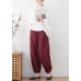 Plus Size Mulberry High Waist Pockets Linen Harem Pants Summer