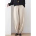 Linen Colour Solid Loose Linen Lantern Pants Draping Summer