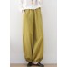 Bohemian Ginger Elastic Waist Linen Beam Pants Summer