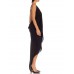 MORPHEW COLLECTION ATELIER Black & Gold Silk Chiffon Sexy Grecian Back Chain Gown