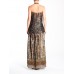 MORPHEW ATELIER Haute Couture Beaded Gown With High Slit Made From Antique Indian Sari Silk Woven Metal Fibers