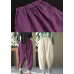 Italian Purple Oriental High Waist Linen Harem Pants Summer