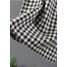 Casual Large Plaid Elastic Waist Linen Wide Leg Pants Summer