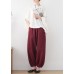 Plus Size Mulberry High Waist Pockets Linen Harem Pants Summer