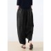 Plus Size Black Pockets Linen Harem Pants Summer