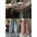 Fashion Blue Elastic waist Pockets Linen Beam Pants Summer