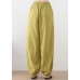 Bohemian Ginger Elastic Waist Linen Beam Pants Summer