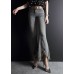 Fashion Light Blue Asymmetrical Pockets Cotton Denim Flare Pants Summer