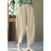 Linen Colour Oversized Harem Pants Elastic Waist Summer