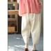 Linen Colour Oversized Harem Pants Elastic Waist Summer