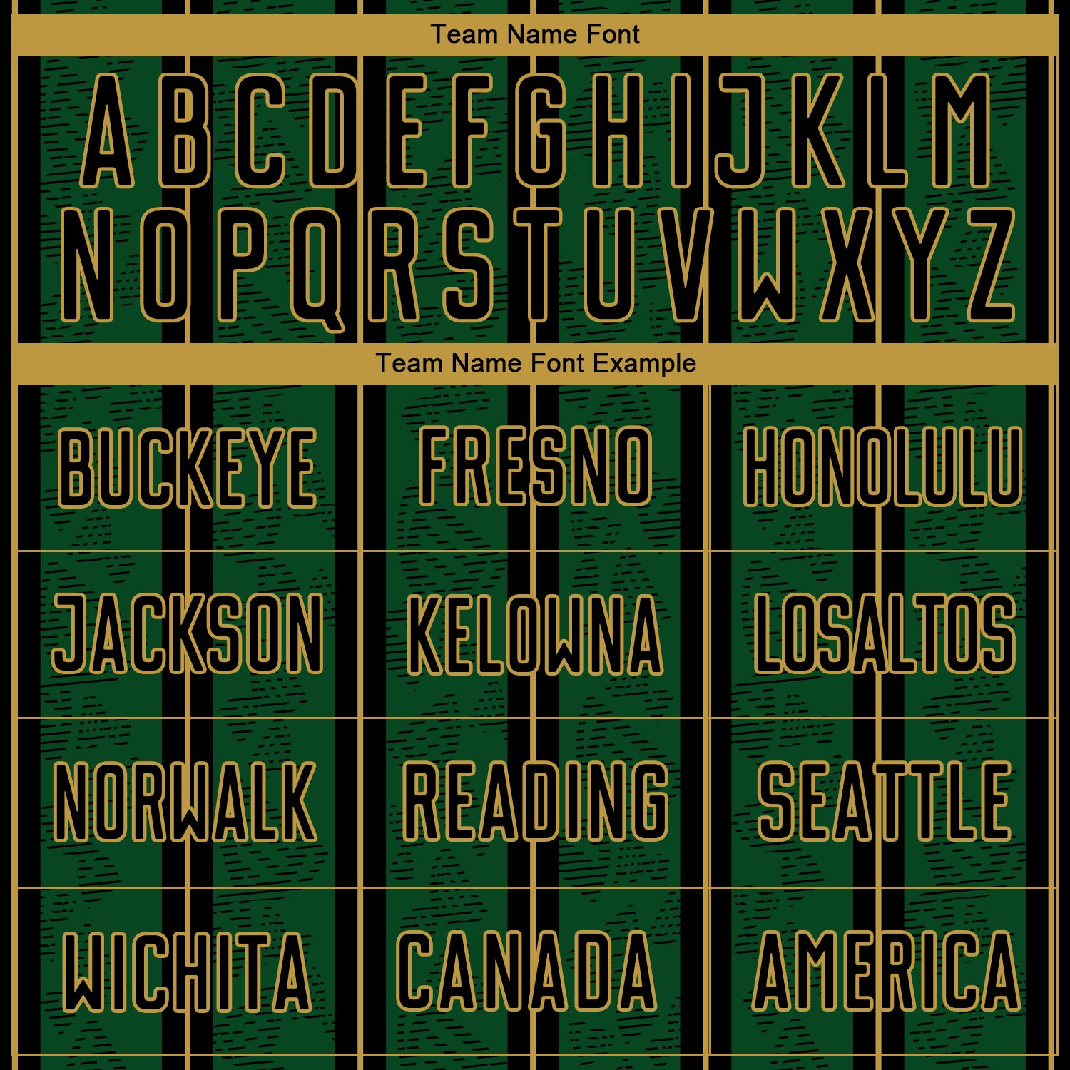 Custom Green Black-Old Gold Stripe Line Sublimation Soccer Uniform Jersey