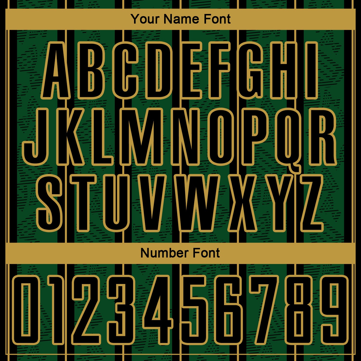 Custom Green Black-Old Gold Stripe Line Sublimation Soccer Uniform Jersey