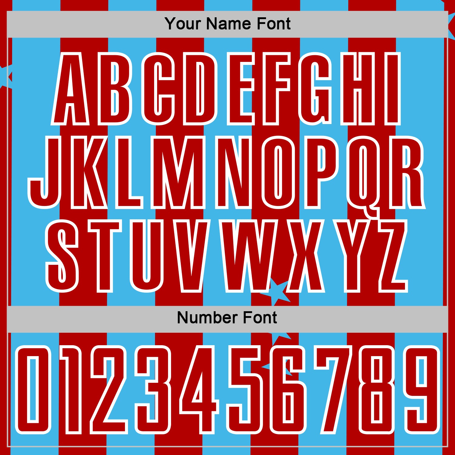 Custom Sky Blue Red-White Stars And Stripes Sports Sublimation Soccer Uniform Jersey