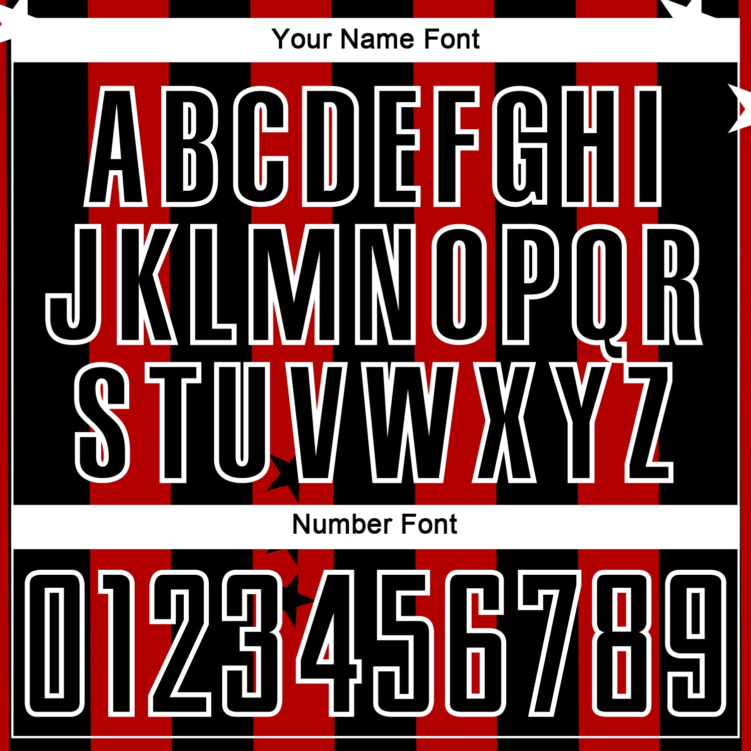 Custom Red Black-White Stars And Stripes Sublimation Soccer Uniform Jersey