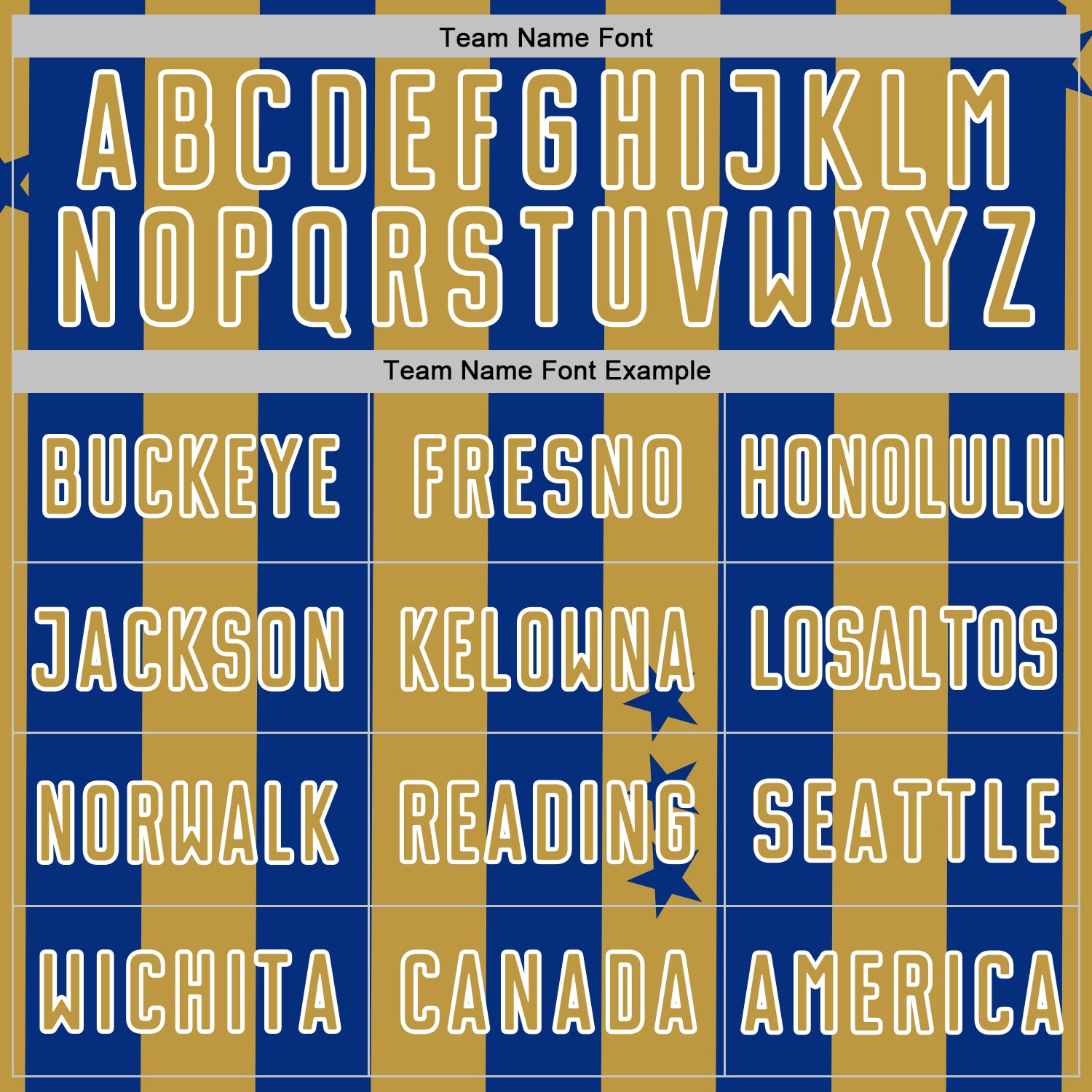 Custom Royal Old Gold-White Stars And Stripes Sports Sublimation Soccer Uniform Jersey