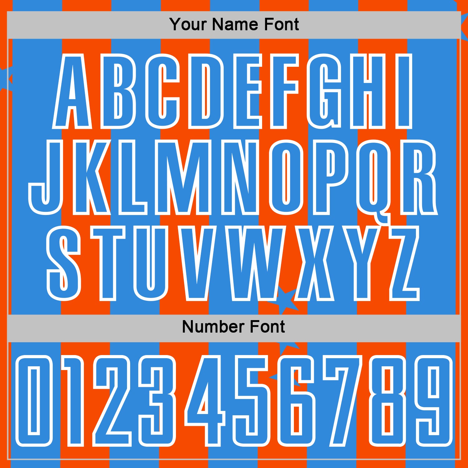 Custom Powder Blue Orange-White Stars And Stripes Sports Sublimation Soccer Uniform Jersey