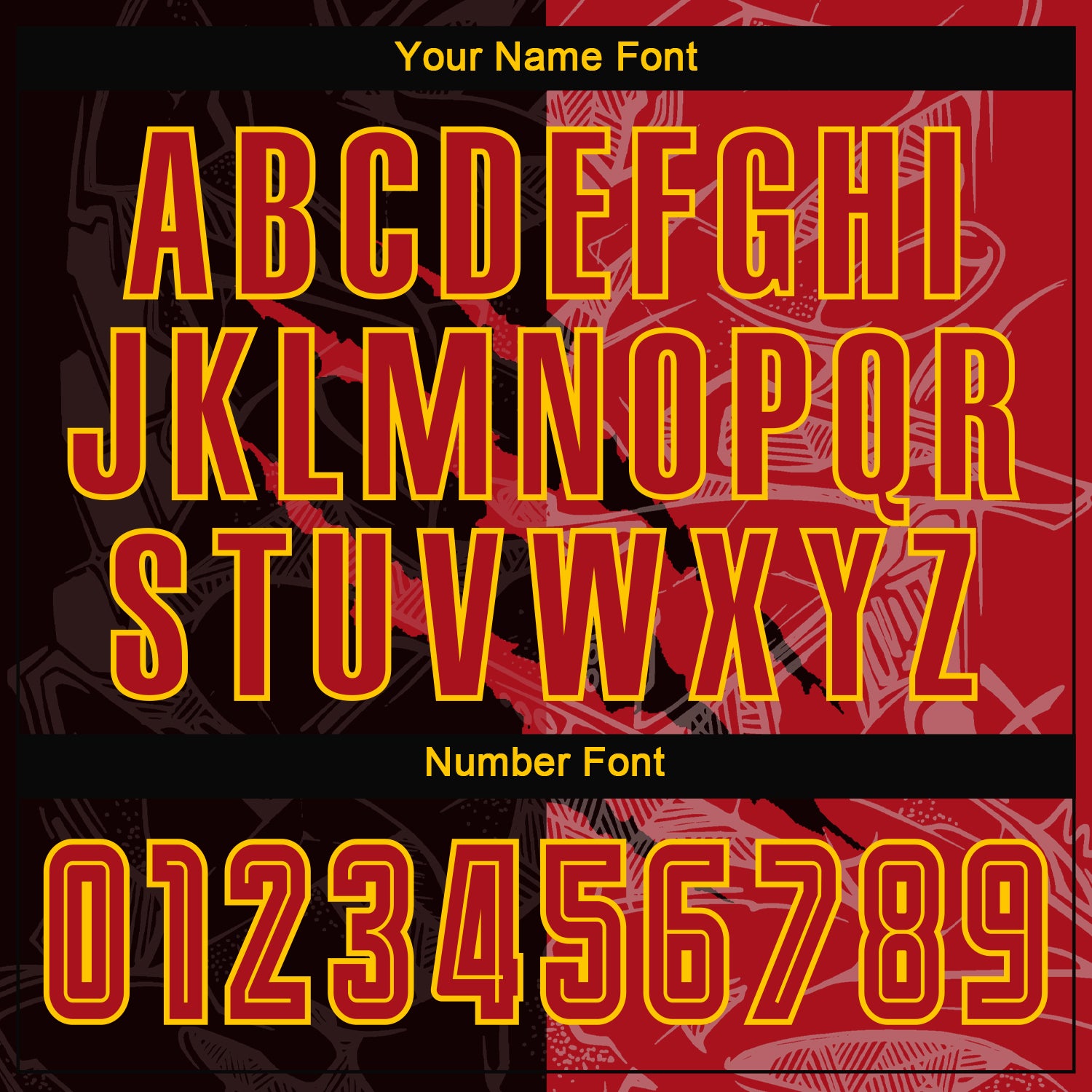 Custom Graffiti Pattern Red-Gold Scratch Sublimation Soccer Uniform Jersey