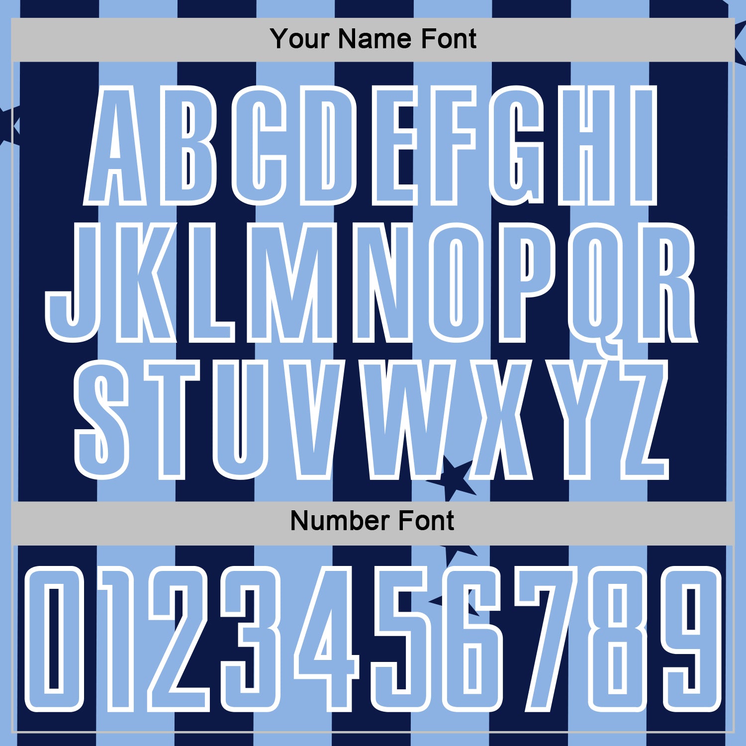 Custom Navy Light Blue-White Stars And Stripes Sports Sublimation Soccer Uniform Jersey