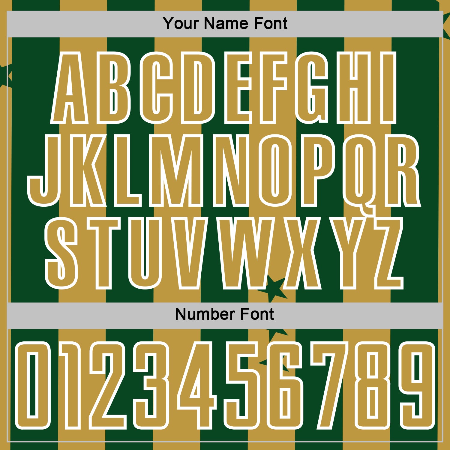 Custom Green Old Gold-White Stars And Stripes Sports Sublimation Soccer Uniform Jersey