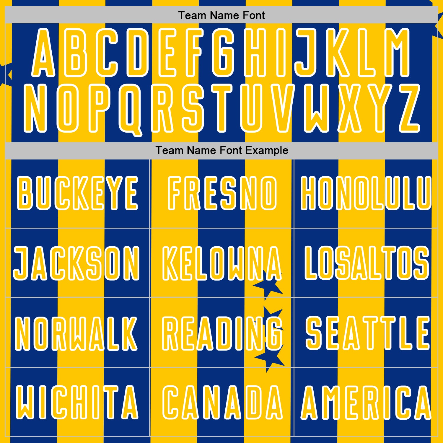 Custom Royal Yellow-White Stars And Stripes Sports Sublimation Soccer Uniform Jersey