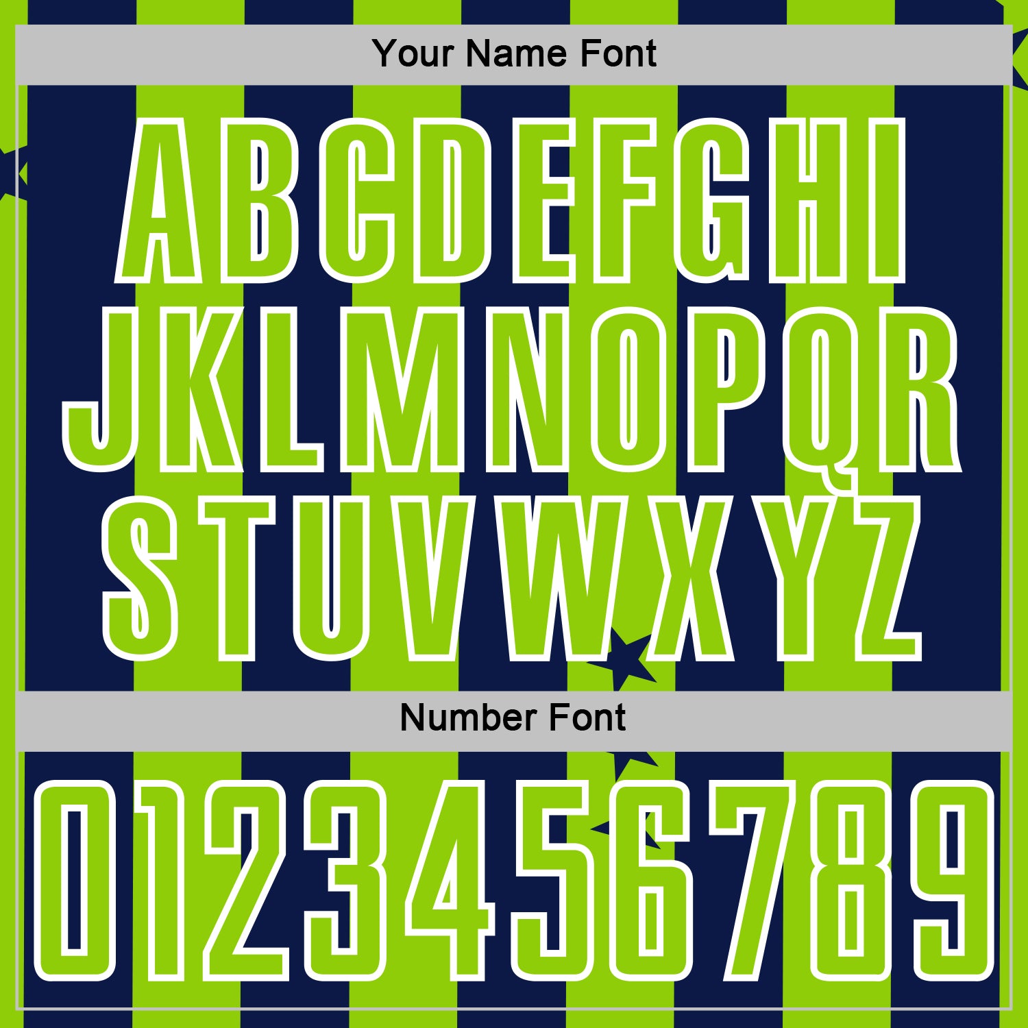 Custom Navy Neon Green-White Stars And Stripes Sports Sublimation Soccer Uniform Jersey