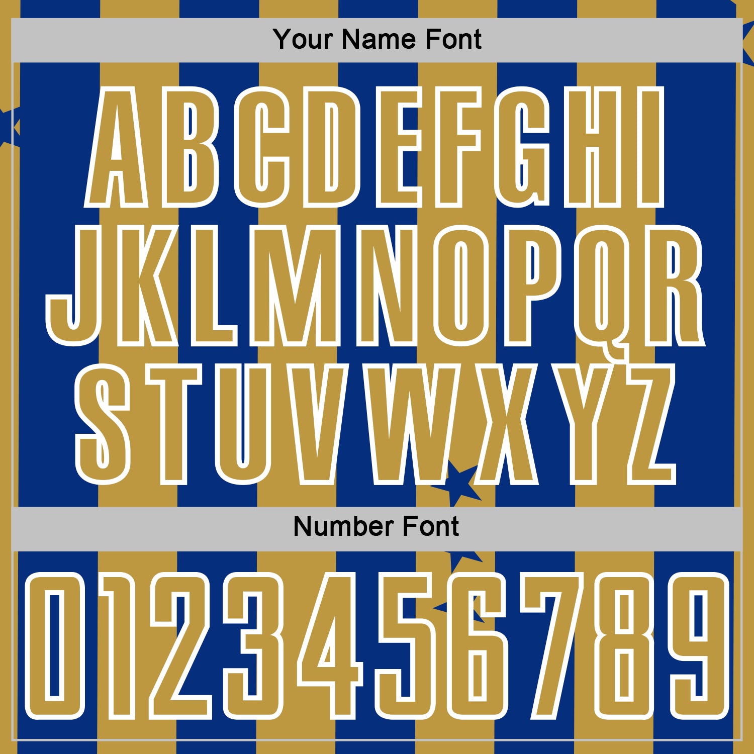 Custom Royal Old Gold-White Stars And Stripes Sports Sublimation Soccer Uniform Jersey